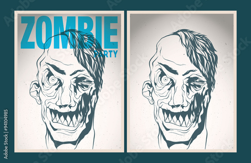 Zombie party placard set