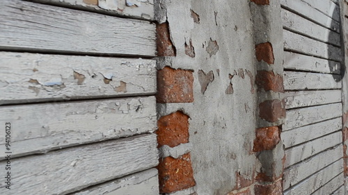 Graffiti on a wall of the old house