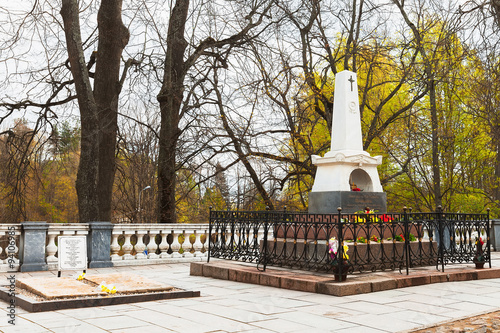 Tomb of Russian poet A.S. Pushkin in the Holy Dormition Monaster, Pushkinskiye Gory, Russia