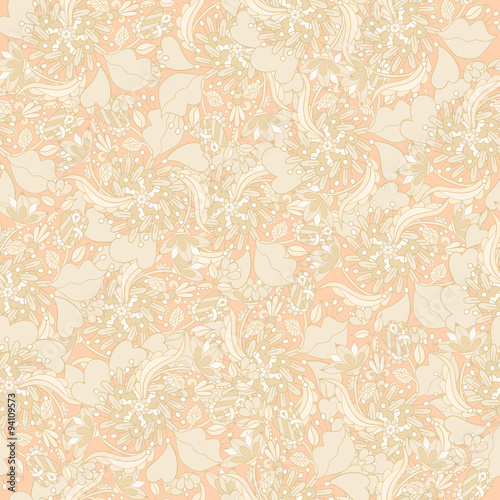 Wedding seamless texture. Hand drawn floral ornaments.