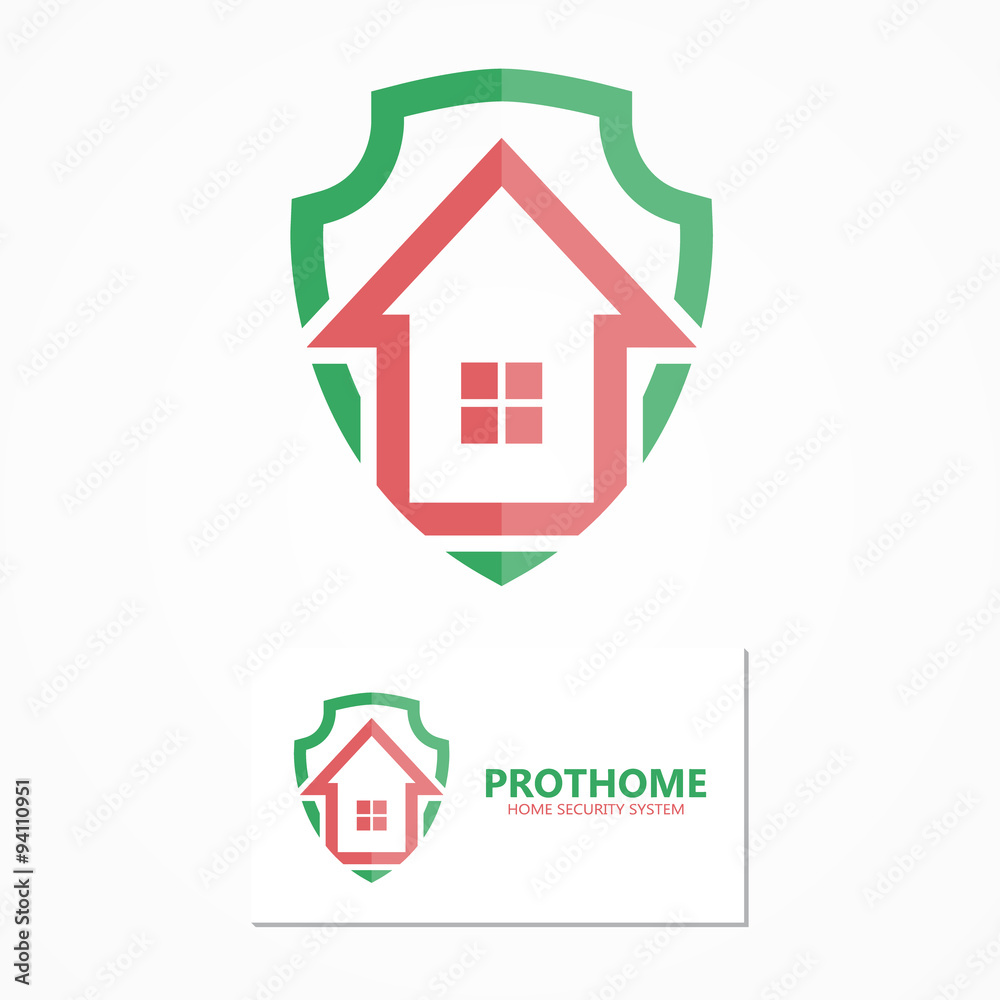 House with shield vector logo design concept House with shield vector logo design concept