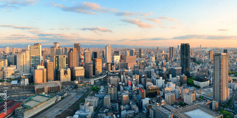 Osaka rooftop view