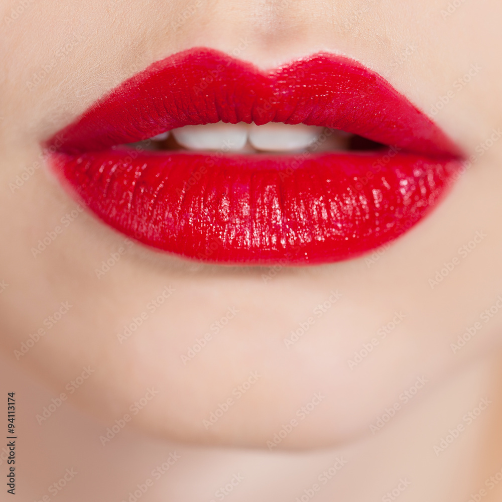Sexy Lips. Beauty Red Lips Makeup. Macro photography Sexy Lips. Beauty Red Lips Makeup. Macro photography