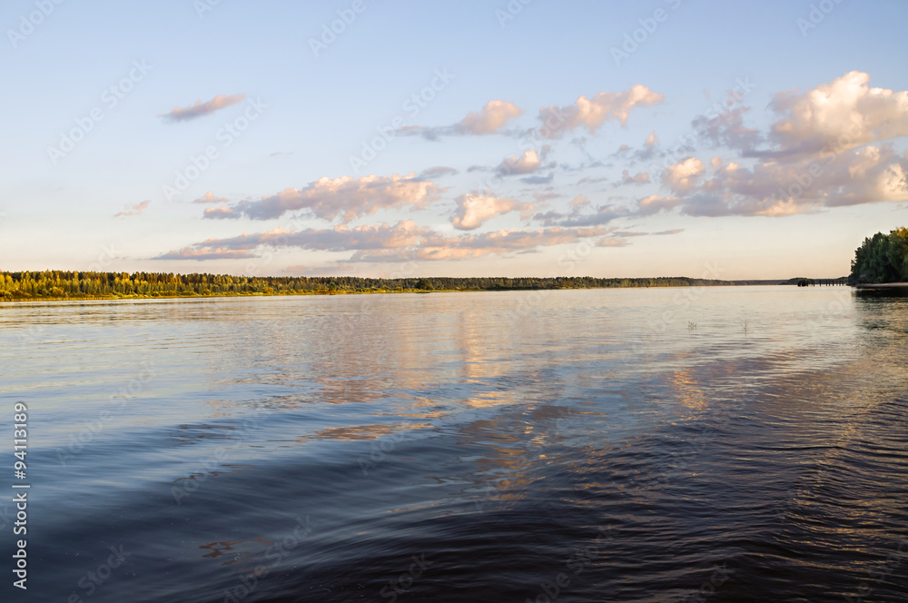 Fototapeta Summer evening on the Upper Volga
