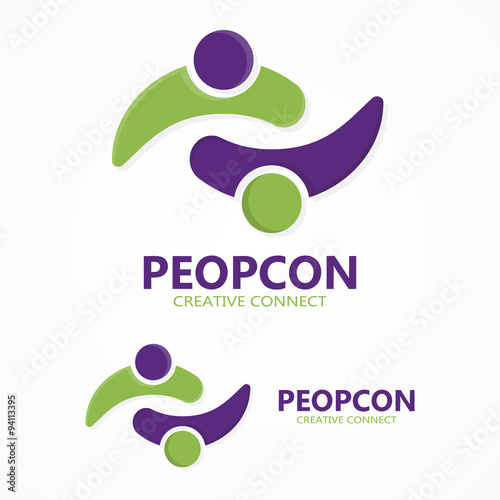 Social relationship logo. People and family logo