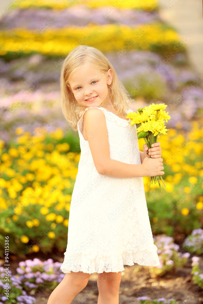 Happy girl walking in park Happy girl walking in park