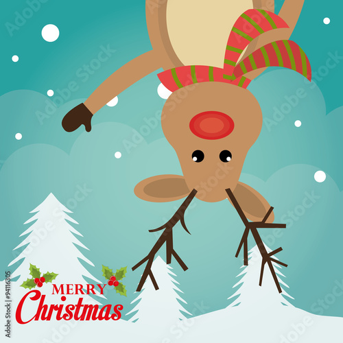 Merry christmas colorful card 