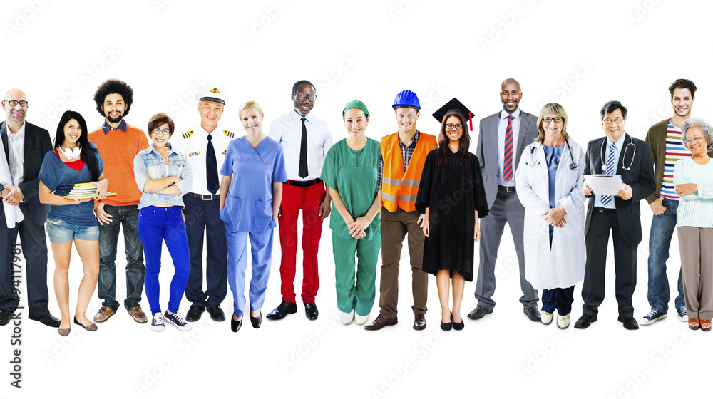 Group of Multiethnic Mixed Occupations People Concept