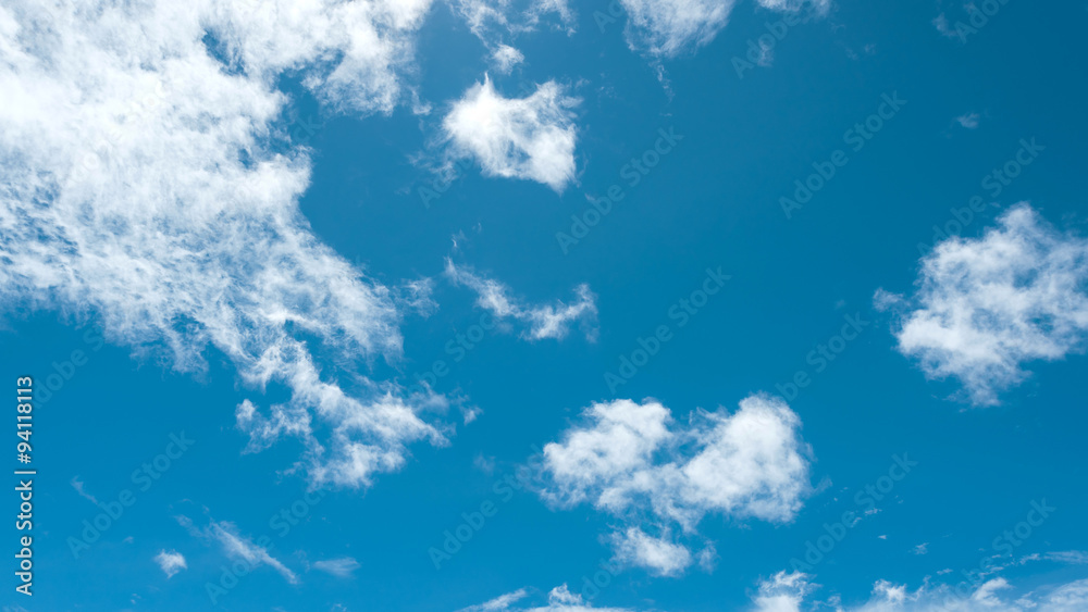 Fluffy cloud with blue sky