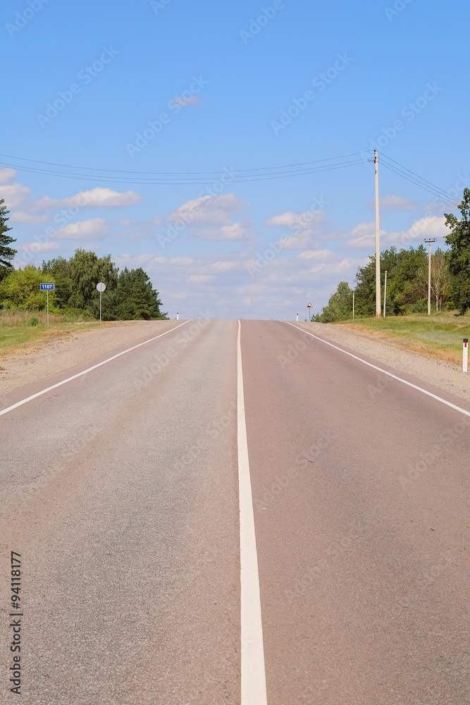 The image of empty roads without cars