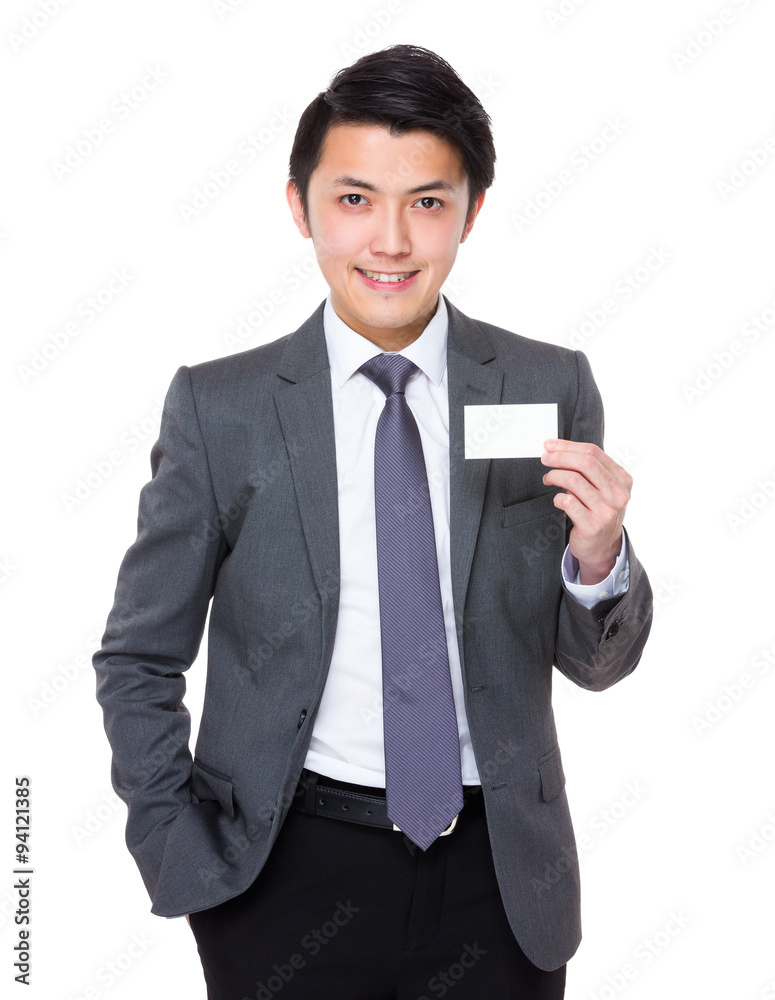 Asian Businessman show with name card Asian Businessman show with name card