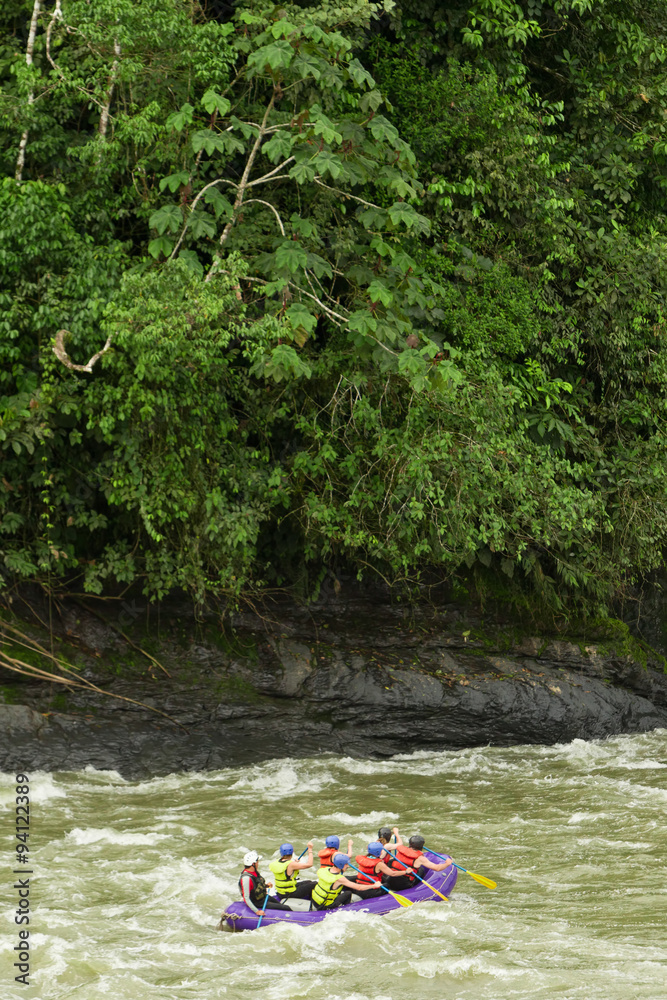 adventure ecuador whitewater rafting boat group of seven people