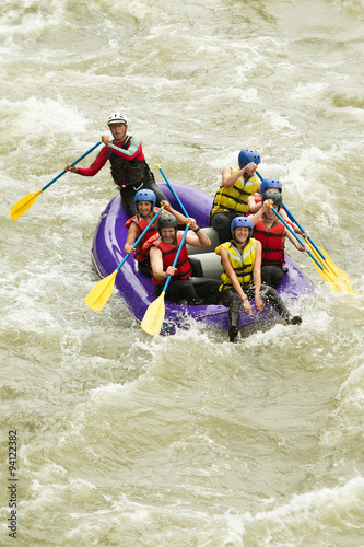 Experience the thrill of whitewater rafting with a group of seven people,creating unforgettable memories on the river.