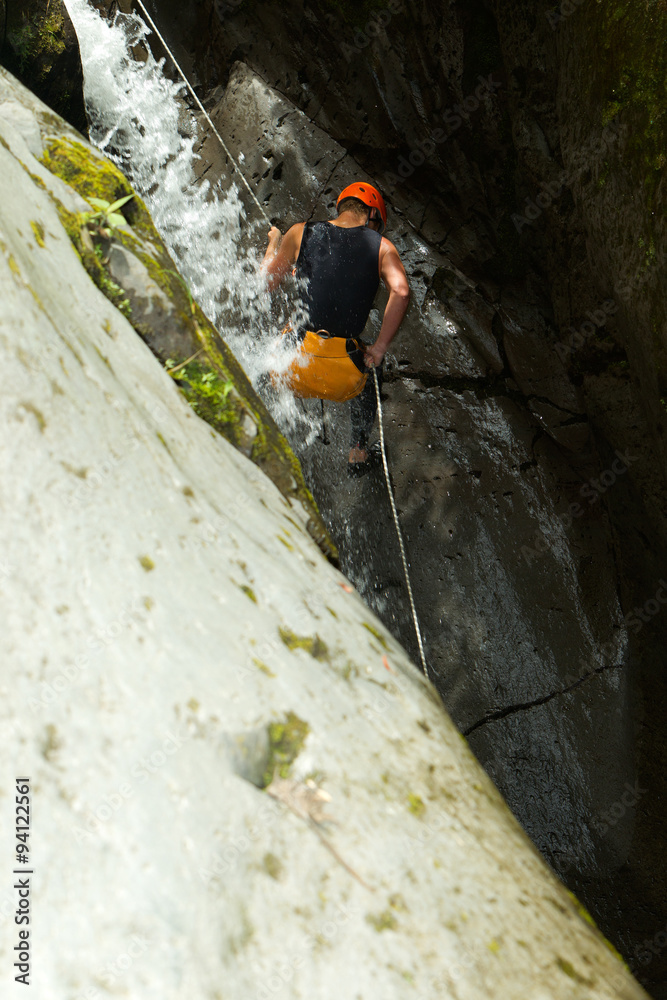 Experience the thrill of canyoning in Banos,Ecuador on the Pucayacu River Canyon,surrounded by stunning natural beauty. Experience the thrill of canyoning in Banos,Ecuador on the Pucayacu River Canyon,surrounded by stunning natural beauty.