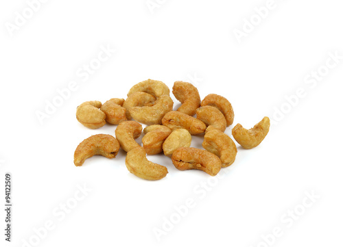 Honey Roasted Cashew Nuts isolated on white background