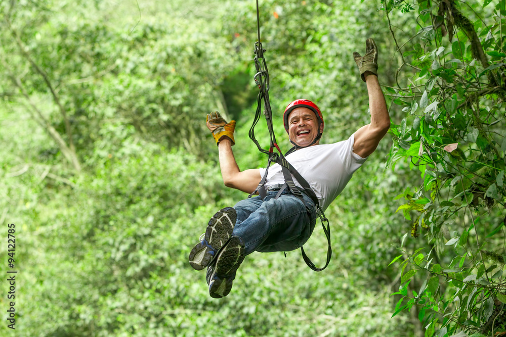 adventure zip line zipline sport man forest adrenaline men tree people