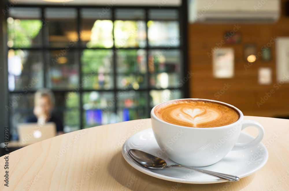 Selected focus empty brown wooden table and Coffee shop blur bac Selected focus empty brown wooden table and Coffee shop blur bac