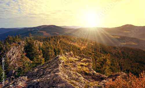 фотографія Sunset over the National park Sumava in Czech Republic