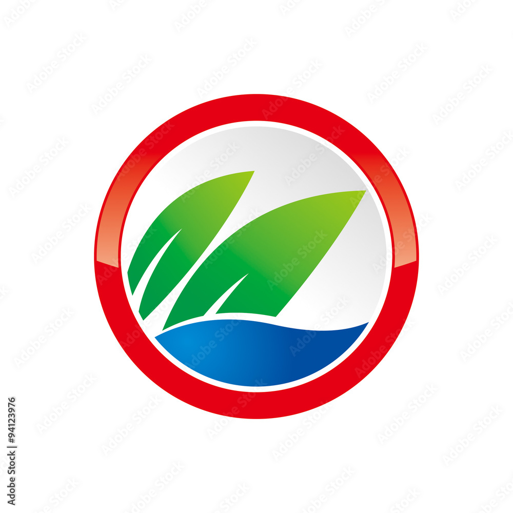 Fototapeta premium Circle Leaf & water