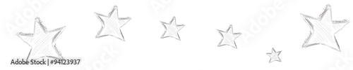 Sketch Stern Sterne Grau Stift Reihe Banner Zeichnung Skizze