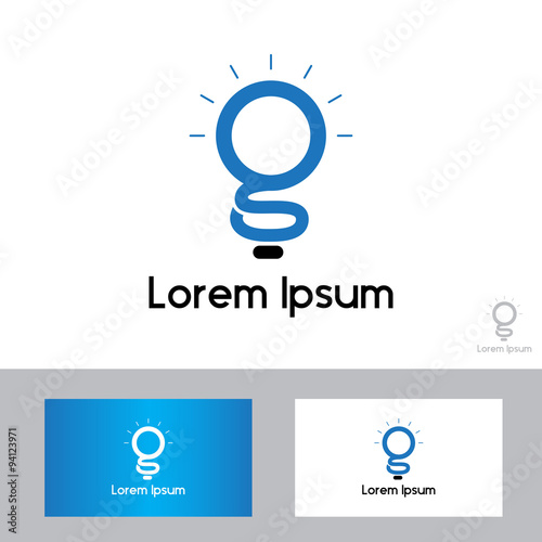 G bulb logo and business card