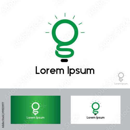 G bulb logo and business card