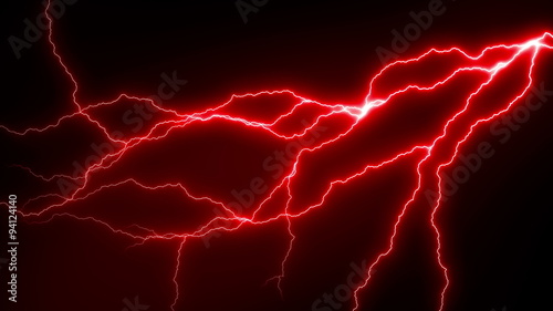 4k Lighting Strike Packs Animation, Red Color.