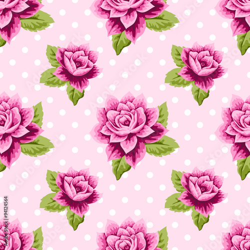 Seamless pattern with roses