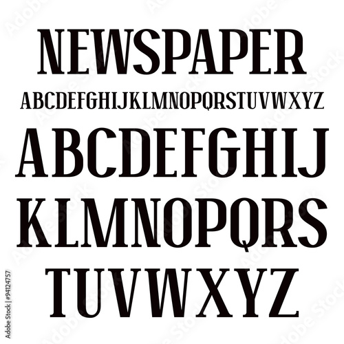 Serif font in newspaper style