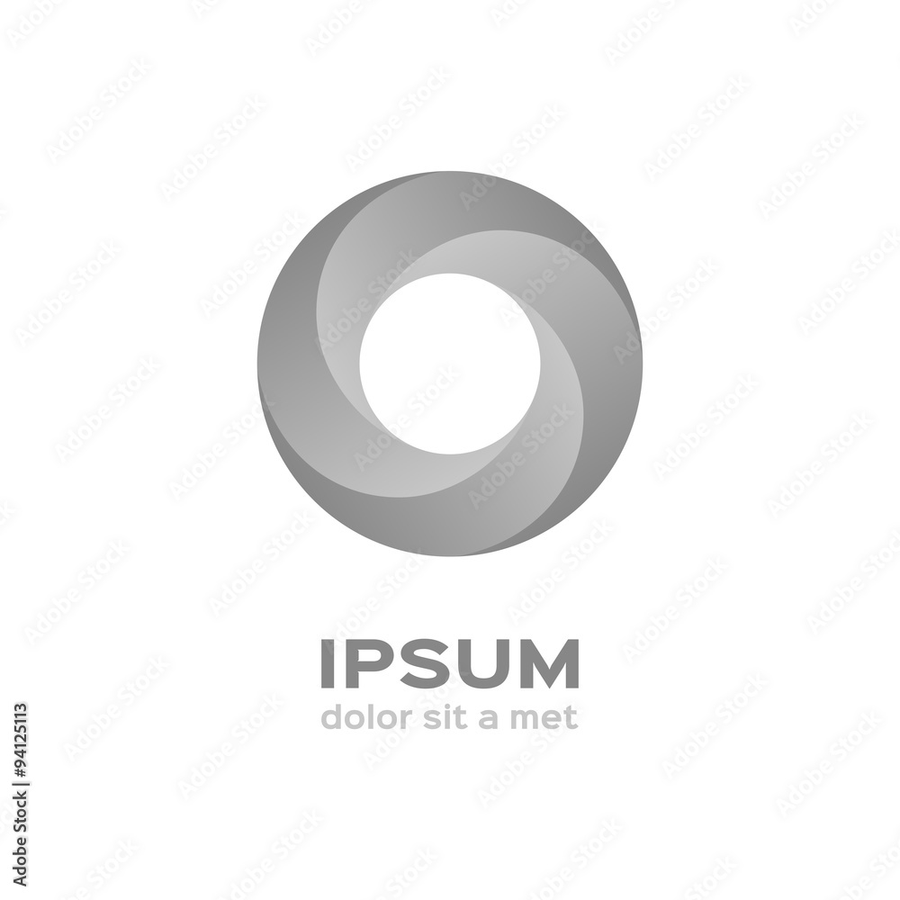 Business logo, silver circle icon Business logo, silver circle icon