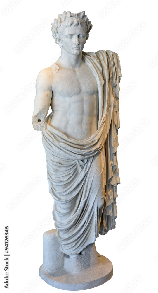 Ancient roman sculpture of Julius Caesar in marble
