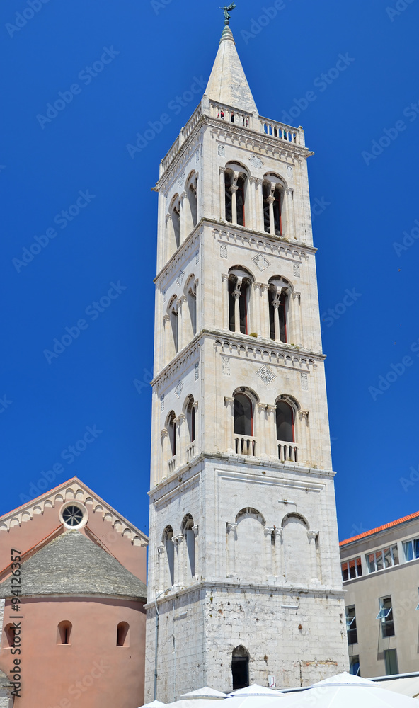 Bell tower in central Zadar, Croatia