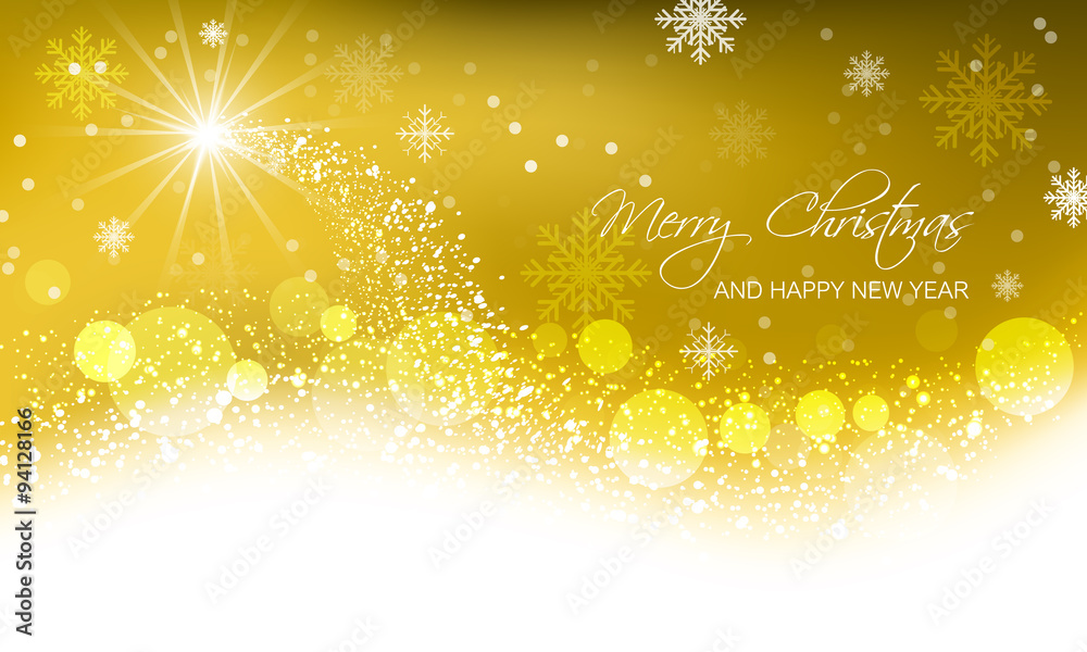 Abstract Christmas greeting card. Snow wave, sparkle and snowflakes. Vector illustration. Abstract Christmas greeting card. Snow wave, sparkle and snowflakes. Vector illustration.