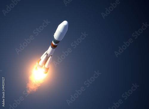 Fototapeta Naklejka Na Ścianę i Meble -  Heavy Carrier Rocket Takes Off
