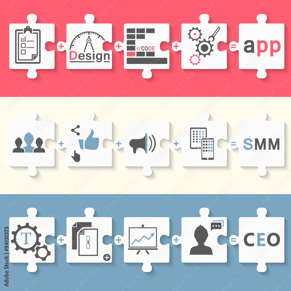 Infographics set of app seo and smm Infographics set of app seo and smm