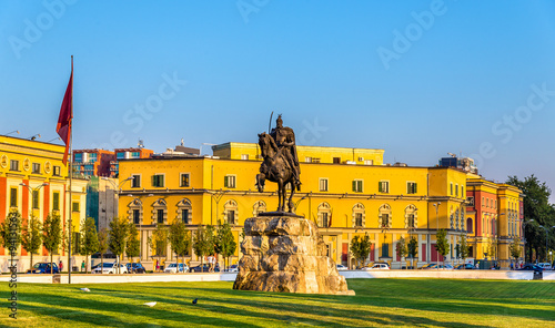 Skanderbeg Square with his statue in Tirana - Albania
