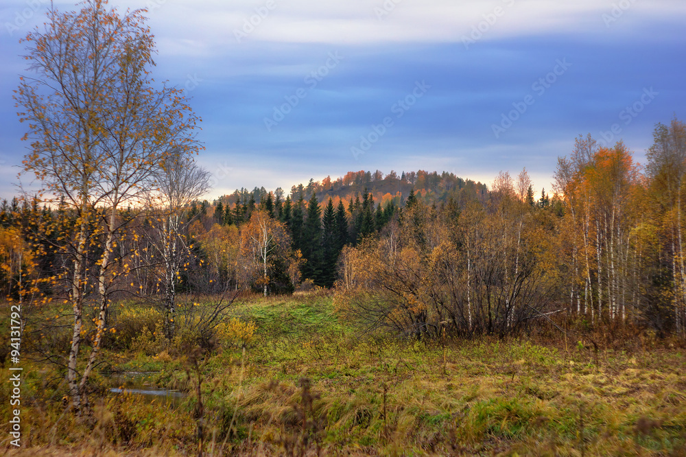 Forest autumn landscape in the national park Zyuratkul, Russia Forest autumn landscape in the national park Zyuratkul, Russia