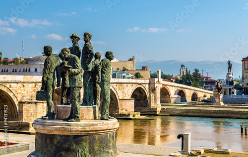 Monument of the Boatmen of Salonica in Skopje - Macedonia photo