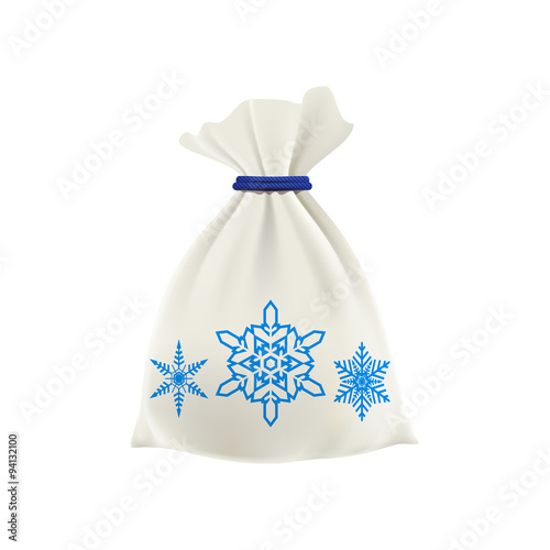 Christmas gift in a bag. New Year. Vector Illustration