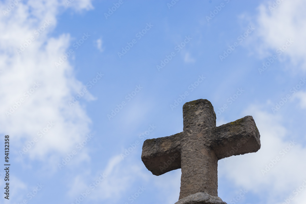 Stein Kreuz Himmel Hoffnung Trauer Trost