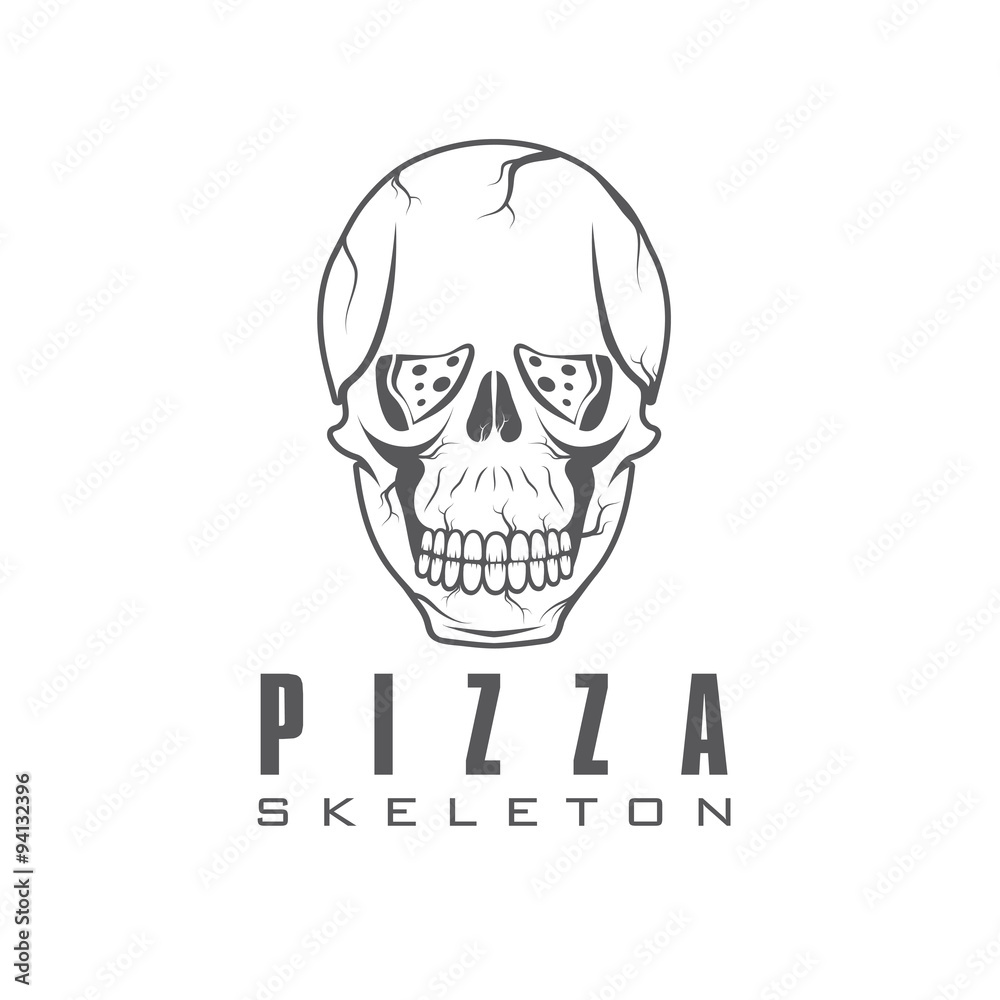 skull with slice of pizza