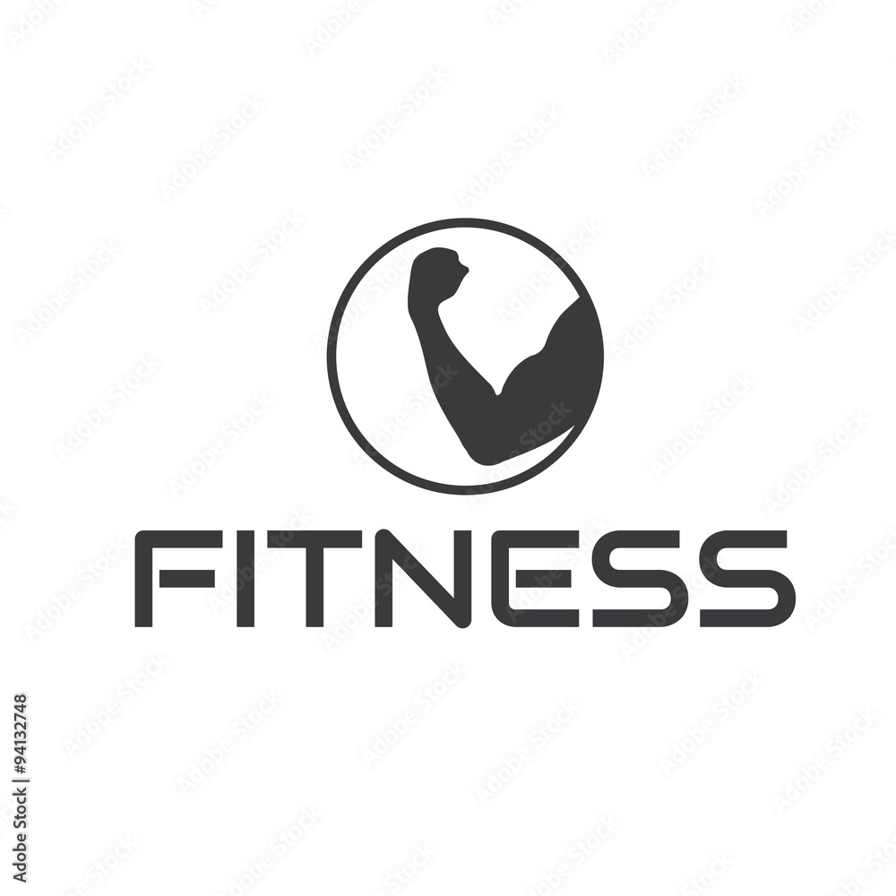 Fototapeta premium fitness emblem with muscle