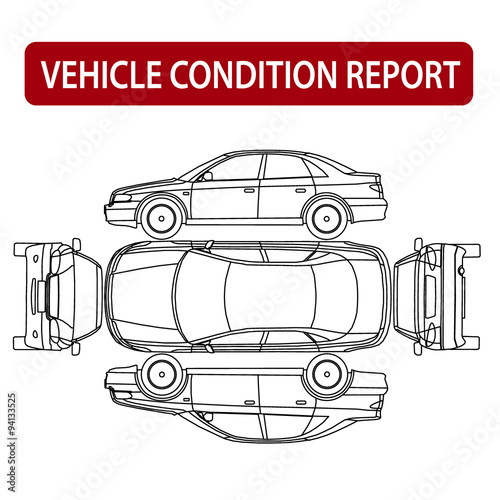 Car condition report (vehicle checklist, auto damage inspection)