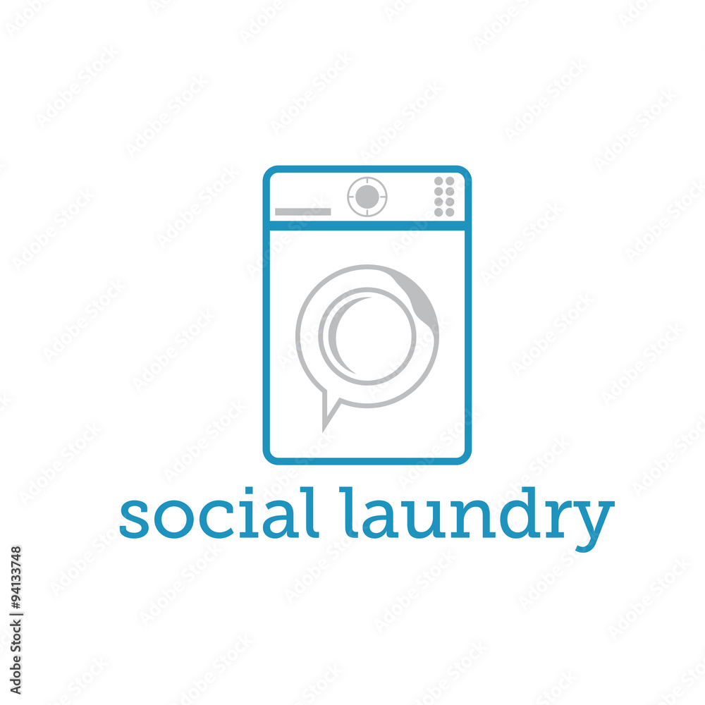 social laundry concept with washing machine