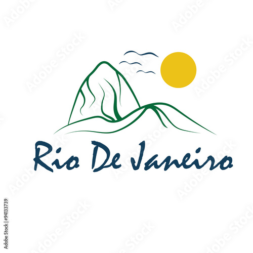 rio de janeiro illustration with sugar head hill