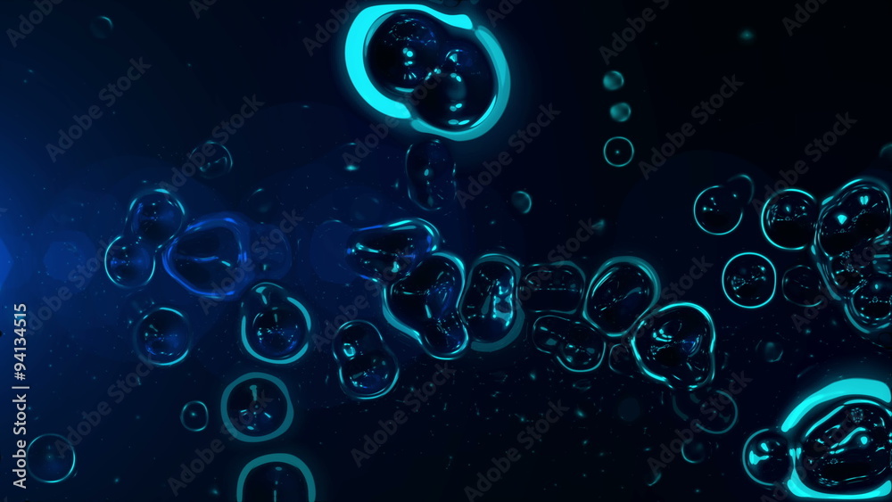 4k Dark Blue Bubble Abstract Animation Background Seamless Loop. Stock ...