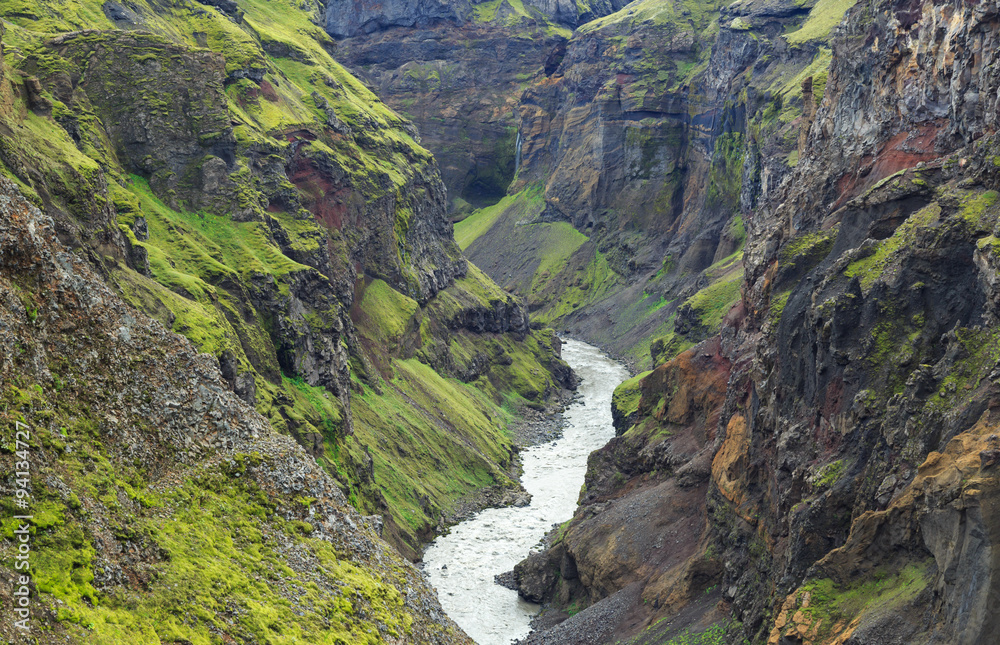 The Markarfljot canyon in southern Iceland. The Markarfljot canyon in southern Iceland.