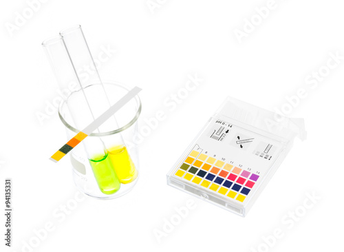 pH paper indicators and tube