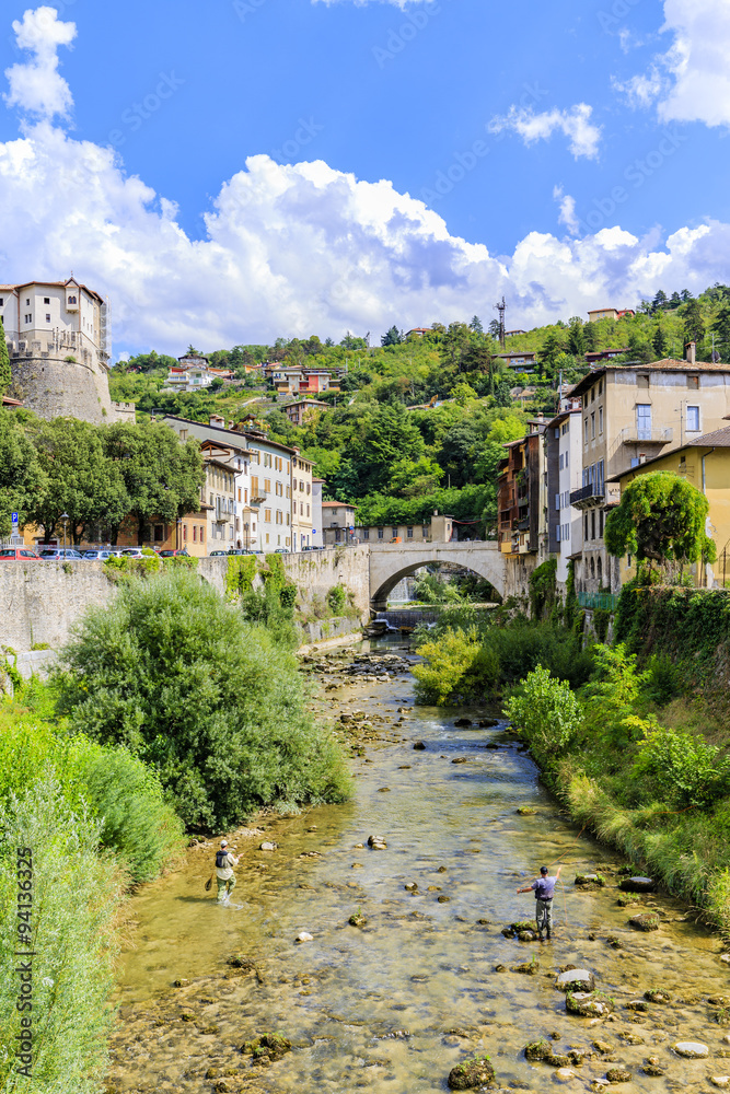 Rovereto, bridge and Adige River, Italy