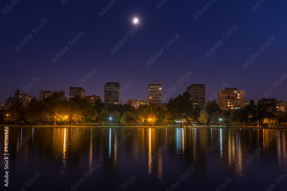 Bucharest park at night 